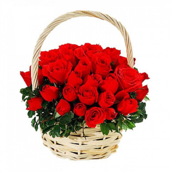 60 Red Roses Basket