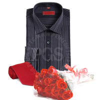 Shirt and Tie with Roses