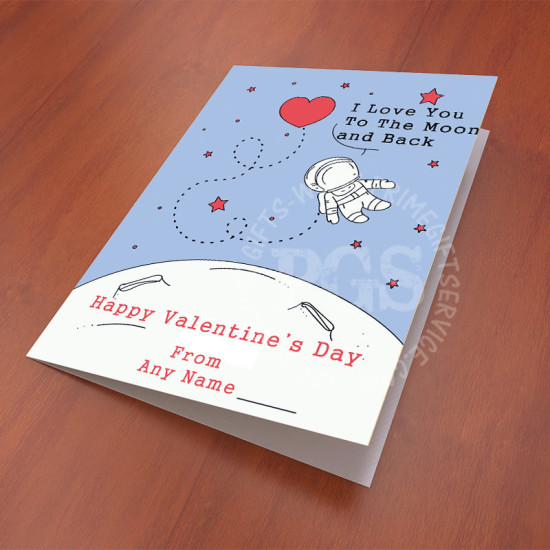 Love you to Moon and Back Valentine Personalised Card Love you to Moon and Back Valentine Personalised Card