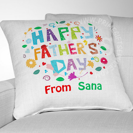 Happy Father's Day Coloured Cushion