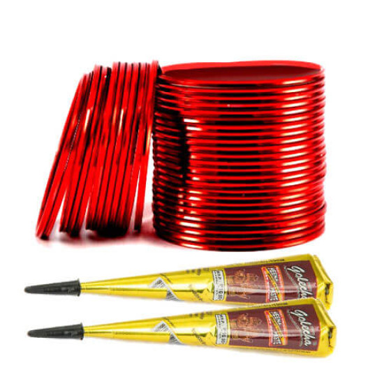 Free Mehndi with Red  Bangles Free Mehndi with Red  Bangles
