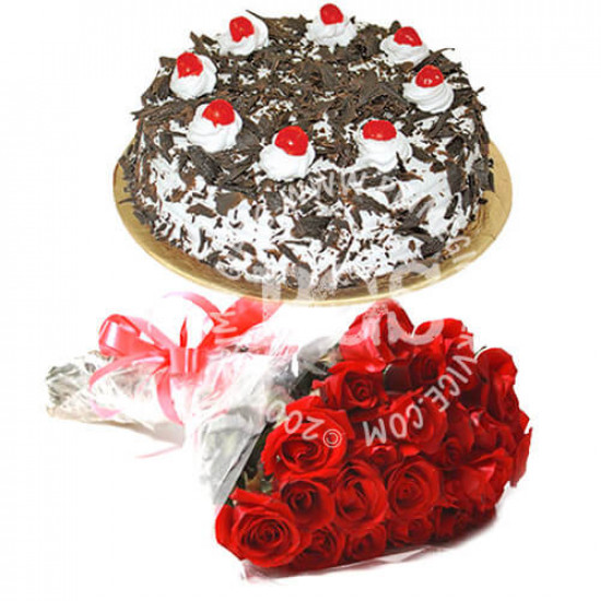 Large 6Lbs Cake and 60 Red Roses Large 6Lbs Cake and 60 Red Roses