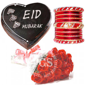 Eid Cake with Bangles and Flowers Eid Cake with Bangles and Flowers