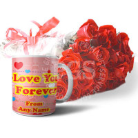 Love You Forever Mug with Roses