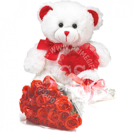 Teddy Bear and Red Roses Teddy Bear and Red Roses