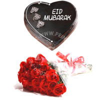 Heart Shape Eid Cake with Roses