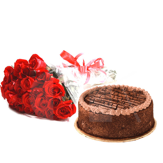 2Lbs Hobnob Cake with Roses 2Lbs Hobnob Cake with Roses