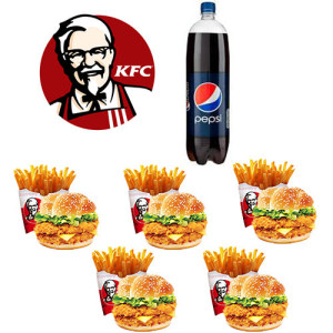 KFC Mighty Zinger Burger Meal Deal for 5 Persons KFC Mighty Zinger Burger Meal Deal for 5 Persons