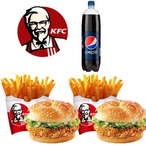 KFC Zinger Burger Meal Deal for 2 Persons KFC Zinger Burger Meal Deal for 2 Persons