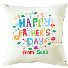 Happy Fathers Day Colourful Cushion